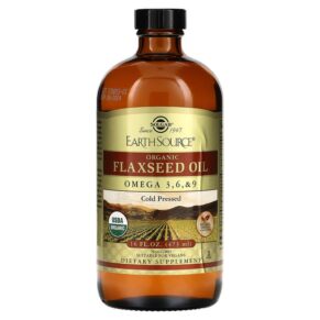 Thực phẩm chức năng Solgar Earth Source Organic Flaxseed Oil 16 fl oz (473 ml) 033984011328