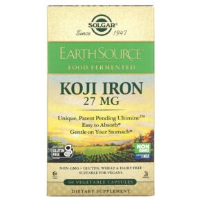 Thực phẩm chức năng Solgar EarthSource Food Fermented Koji Iron 27 mg 60 Vegetable Capsules 033984005358