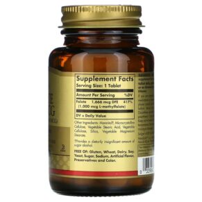 Thực phẩm bổ sung Solgar Folate 1.000 mcg 120 Tablets 033984535961