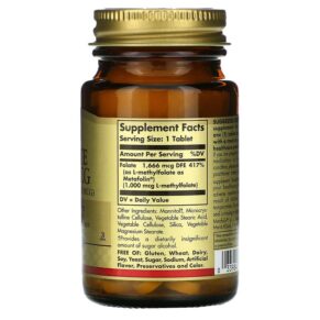 Thực phẩm bổ sung Solgar Folate 1.000 mcg 60 Tablets 033984535954