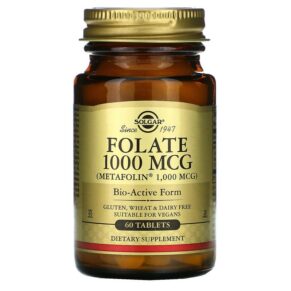 Thực phẩm chức năng Solgar Folate 1.000 mcg 60 Tablets 033984535954