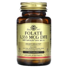 Thực phẩm chức năng Solgar Folate 1.333 mcg DFE 100 Tablets 033984019454