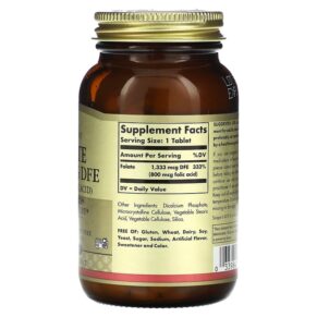 Solgar Folate 1.333 mcg DFE 250 Tablets 3 Thực phẩm bổ sung Solgar Folate 1.333 mcg DFE 250 Tablets 033984011014