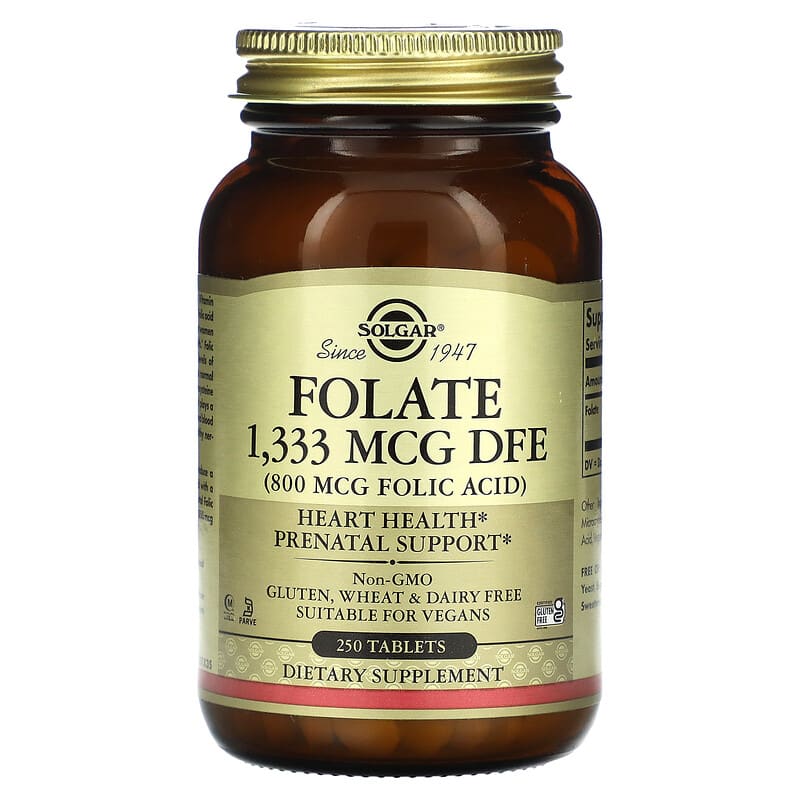 Solgar Folate 1.333 mcg DFE 250 Tablets 8 Thực phẩm chức năng Solgar Folate 1.333 mcg DFE 250 Tablets 033984011014