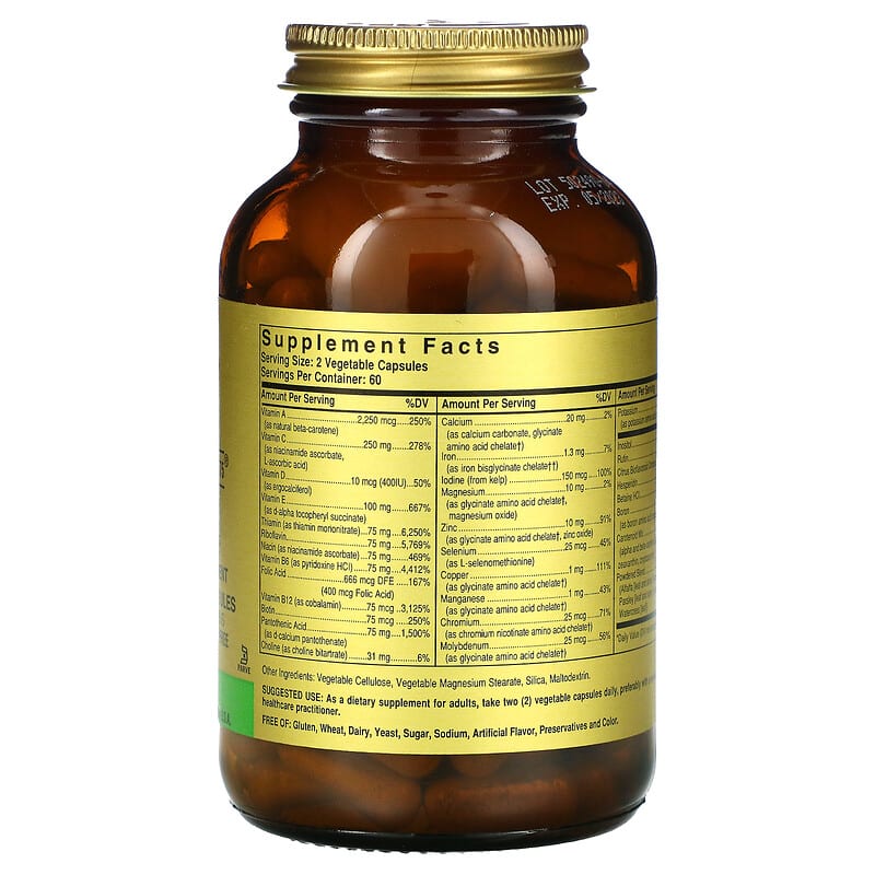Solgar Formula V VM-75 Multiple Vitamins with Chelated Minerals 120 Vegetable Capsules 2 Thực phẩm bổ sung Solgar Formula V VM-75 Multiple Vitamins with Chelated Minerals 120 Vegetable Capsules 033984011670