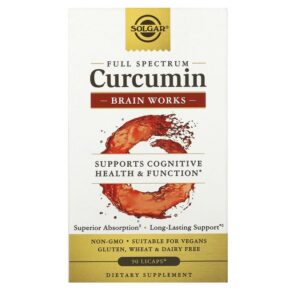 Thực phẩm chức năng Solgar Full Spectrum Curcumin Brain Works 90 Licaps 033984005518