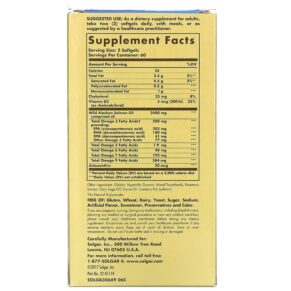 Thực phẩm bổ sung Solgar Full Spectrum Omega Wild Alaskan Salmon Oil 120 Softgels 033984011106