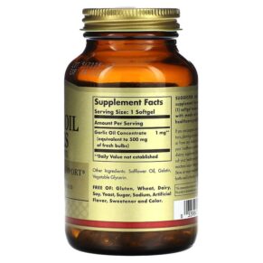 Thực phẩm bổ sung Solgar Garlic Oil Perles Concentrate 250 Softgels 033984012219