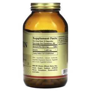 Thực phẩm bổ sung Solgar Gelatin 250 Capsules 033984012417