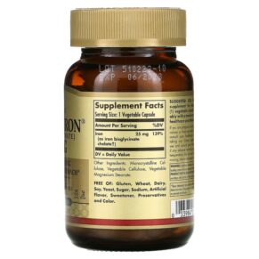 Thực phẩm bổ sung Solgar Gentle Iron 25 mg 90 Vegetable Capsules 033984012493