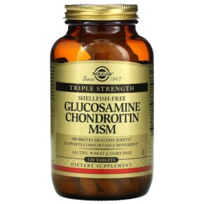 Thực phẩm chức năng Solgar Glucosamine Chondroitin MSM Triple Strength 120 Tablets 033984013193
