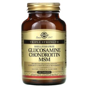 Thực phẩm chức năng Solgar Glucosamine Chondroitin MSM Triple Strength 60 Tablets 033984013186