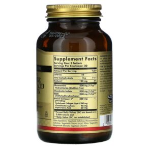Thực phẩm bổ sung Solgar Glucosamine Hyaluronic Acid Chondroitin MSM 60 Tablets 033984013162