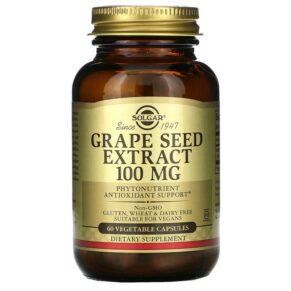 Thực phẩm chức năng Solgar Grape Seed Extract 100 mg 60 Vegetable Capsules 033984013568
