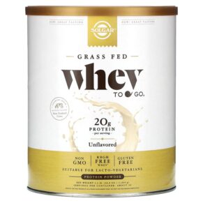 Thực phẩm chức năng Solgar Grass Fed Whey To Go Protein Powder Unflavored 36.8 oz (1.044 g) 033984300941