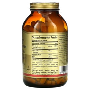 Thực phẩm bổ sung Solgar Hy-Bio Citrus Bioflavonoids Vitamin C Rutin & Rose Hips 250 Tablets 033984014220