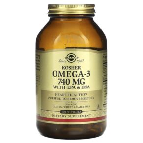 Thực phẩm chức năng Solgar Kosher Omega-3 740 mg 100 Softgels 033984005495
