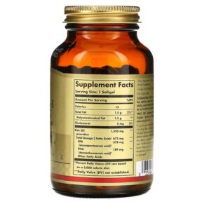 Thực phẩm bổ sung Solgar Kosher Omega-3 with EPA & DHA 675 mg 50 Softgels 033984005396