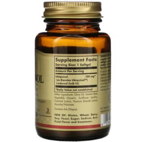 Thực phẩm bổ sung Solgar Kosher Ubiquinol 100 mg 60 Softgels 033984005389