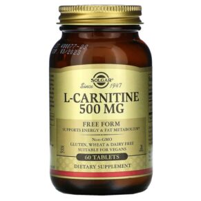 Thực phẩm chức năng Solgar L-Carnitine Free Form 500 mg 60 Tablets 033984005716