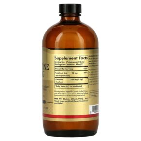 Thực phẩm bổ sung Solgar L-Carnitine Natural Lemon 1.500 mg 16 fl oz (473 ml) 033984307216