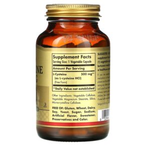 Thực phẩm bổ sung Solgar L-Cysteine 500 mg 90 Vegetable Capsules 033984009622