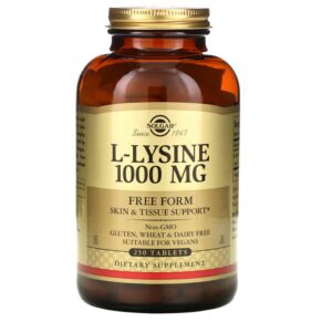 Thực phẩm chức năng Solgar L-Lysine Free Form 1.000 mg 250 Tablets 033984017023