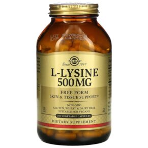 Thực phẩm chức năng Solgar L-Lysine Free Form 500 mg 250 Vegetable Capsules 033984016828