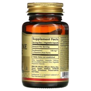 Thực phẩm bổ sung Solgar L-Theanine Free Form 150 mg 60 Vegetable Capsules 033984027060