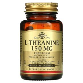 Thực phẩm chức năng Solgar L-Theanine Free Form 150 mg 60 Vegetable Capsules 033984027060
