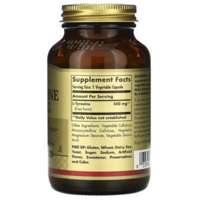 Solgar L-Tyrosine 500 mg 100 Veggie Caps 3 Thực phẩm bổ sung Solgar L-Tyrosine 500 mg 100 Veggie Caps 033984027619