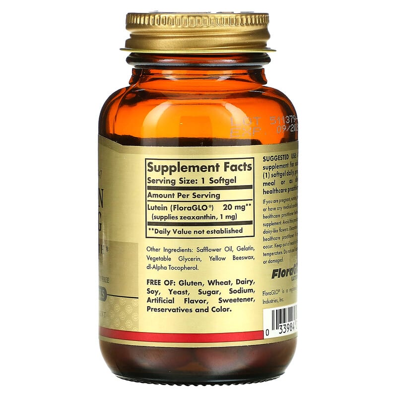 Solgar Lutein 20 mg 60 Softgels 2 Thực phẩm bổ sung Solgar Lutein 20 mg 60 Softgels 033984016750