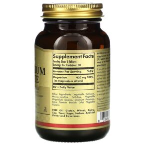 Thực phẩm bổ sung Solgar Magnesium Citrate 60 Tablets 033984592049