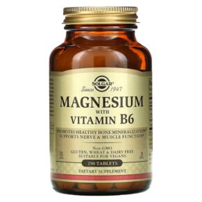 Thực phẩm chức năng Solgar Magnesium with Vitamin B6 250 Tablets 033984017214