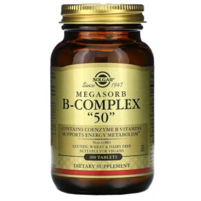 Thực phẩm chức năng Solgar Megasorb B-Complex "50" 100 Tablets 033984017511