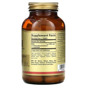 Thực phẩm bổ sung Solgar MSM (Methylsulfonylmethane) 1.000 mg 120 Tablets 033984017344