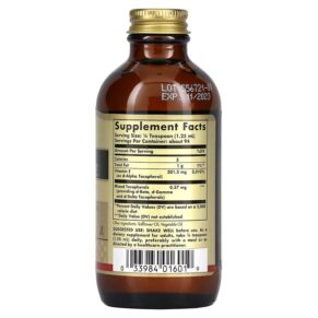 Thực phẩm bổ sung Solgar Natural Liquid Vitamin E 4 fl oz (118 ml) 033984016019
