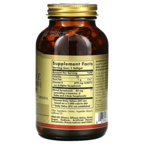 Thực phẩm bổ sung Solgar Natural Source Vitamin E 670 mg (1.000 IU) 100 Softgels 033984035614