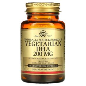 Thực phẩm chức năng Solgar Naturally Sourced Omega-3 Vegetarian DHA 200 mg 50 Vegetarian Softgels 033984348455