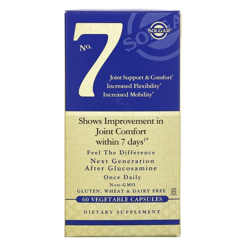 Solgar No.7 Joint Support & Comfort 60 Vegetable Capsules 8 Thực phẩm chức năng Solgar No.7 Joint Support & Comfort 60 Vegetable Capsules 033984505001
