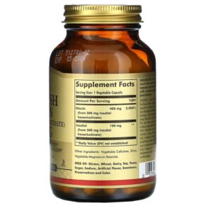 Thực phẩm bổ sung Solgar No-Flush Niacin 500 mg 100 Vegetable Capsules 033984019119