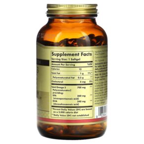 Thực phẩm bổ sung Solgar Omega-3 EPA & DHA Double Strength 700 mg 120 Softgels 033984020535