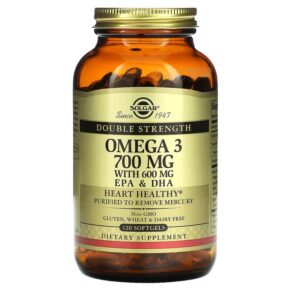 Thực phẩm chức năng Solgar Omega-3 EPA & DHA Double Strength 700 mg 120 Softgels 033984020535