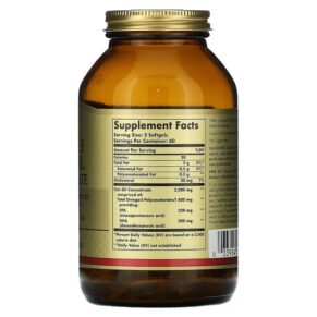 Thực phẩm bổ sung Solgar Omega-3 Fish Oil Concentrate 120 Softgels 033984017887
