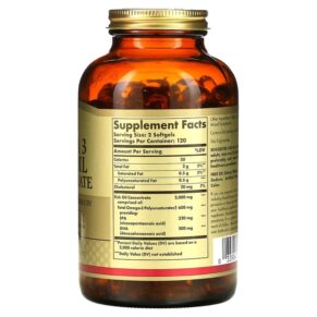 Thực phẩm bổ sung Solgar Omega 3 Fish Oil Concentrate 240 Softgels 033984016996