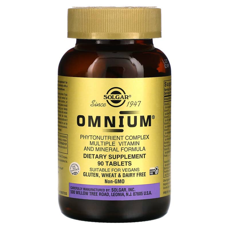 Solgar Omnium Phytonutrient Complex Multiple Vitamin and Mineral Formula 90 Tablets 8 Thực phẩm chức năng Solgar Omnium Phytonutrient Complex Multiple Vitamin and Mineral Formula 90 Tablets 033984020672