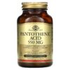 Thực phẩm chức năng Solgar Pantothenic Acid 550 mg 100 Vegetable Capsules 033984021716