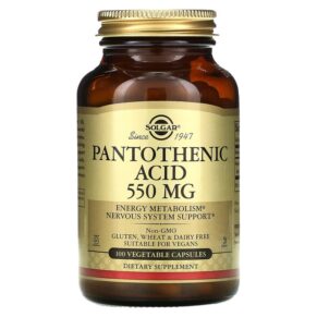 Thực phẩm chức năng Solgar Pantothenic Acid 550 mg 100 Vegetable Capsules 033984021716