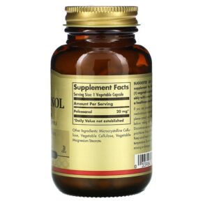 Thực phẩm bổ sung Solgar Policosanol 20 mg 100 Vegetable Capsules 033984022515