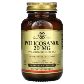 Thực phẩm chức năng Solgar Policosanol 20 mg 100 Vegetable Capsules 033984022515
